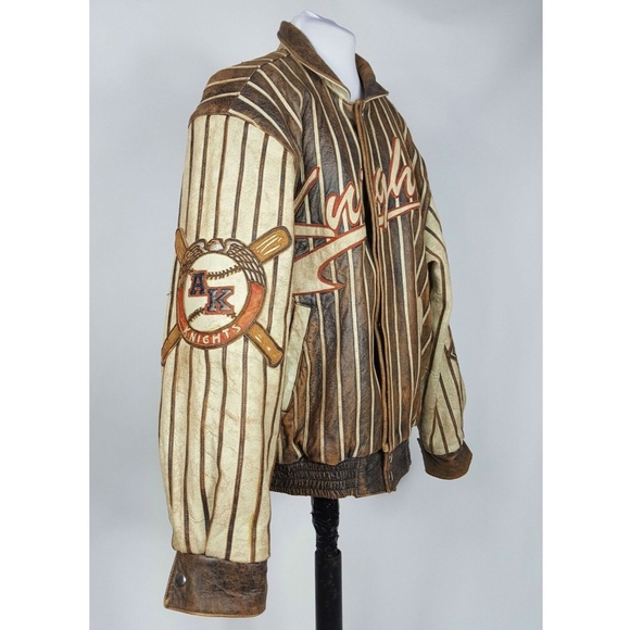 SOLD//SOLD// Vintage Leather Baseball Jacket - Picture 3 of 8